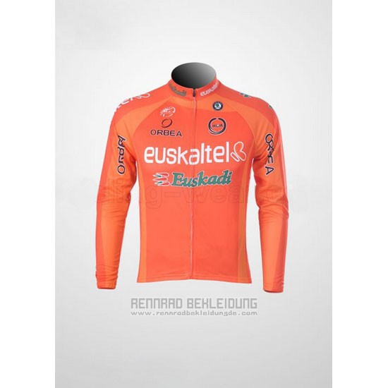 2011 Fahrradbekleidung Euskalte Orange Trikot Langarm und Tragerhose - zum Schließen ins Bild klicken